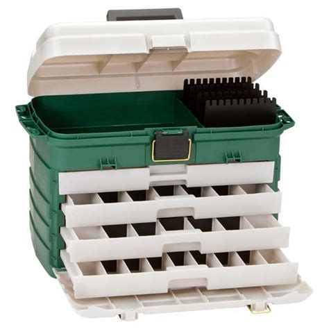 plano 4-drawer green metallic/silver tackle box|plano tackle tray sizes.